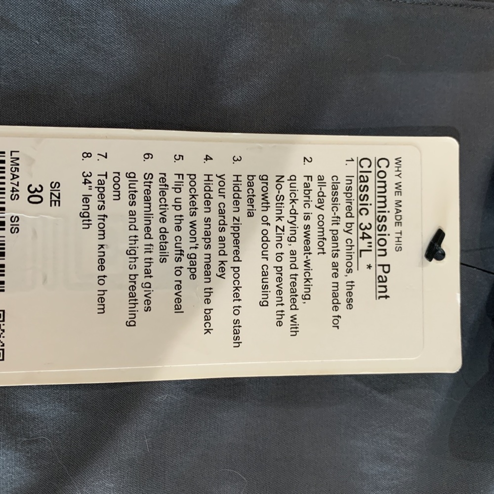 Men’s Lululemon Canvas Commission Pants - Picture 7 of 7